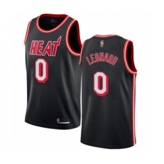 Men's Miami Heat #0 Meyers Leonard Authentic Black Fashion Hardwood Classics Basketball Jersey - Ujersey