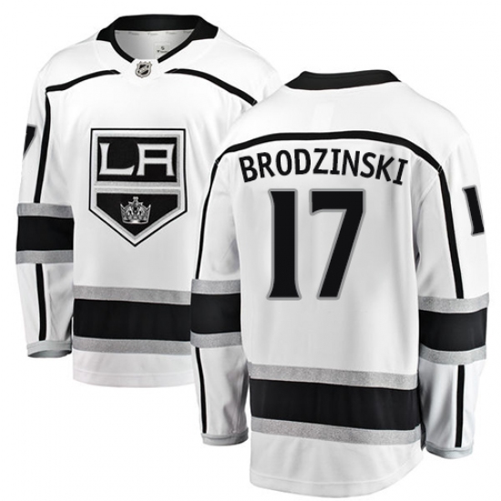 Youth Los Angeles Kings #17 Jonny Brodzinski Authentic White Away Fanatics Branded Breakaway NHL Jersey - Ujersey