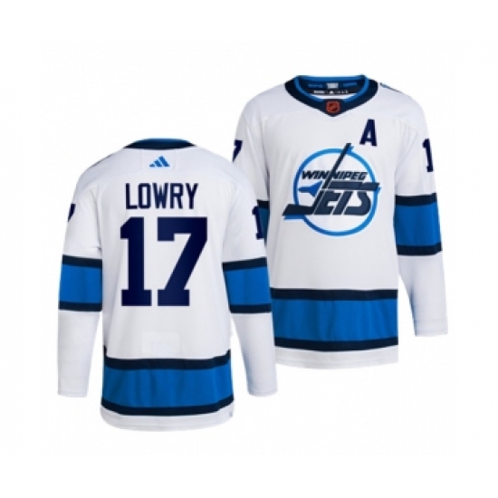 Men's Winnipeg Jets #17 Adam Lowry White 2022-23 Reverse Retro Stitched Jersey - Ujersey