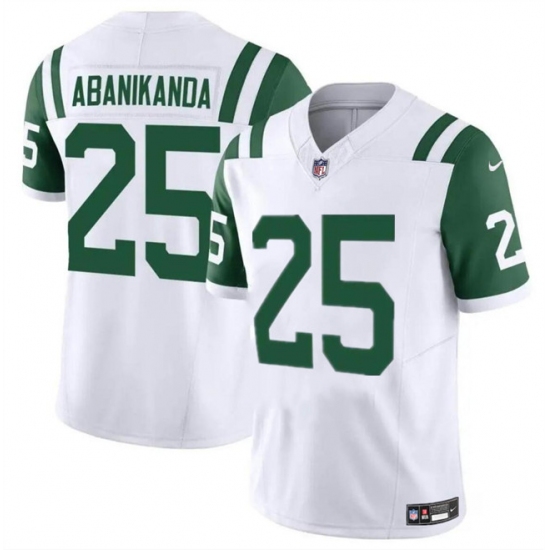 Men's New York Jets #25 Israel Abanikanda White Classic Alternate Vapor F.U.S.E. Limited Football Stitched Jersey - Ujersey