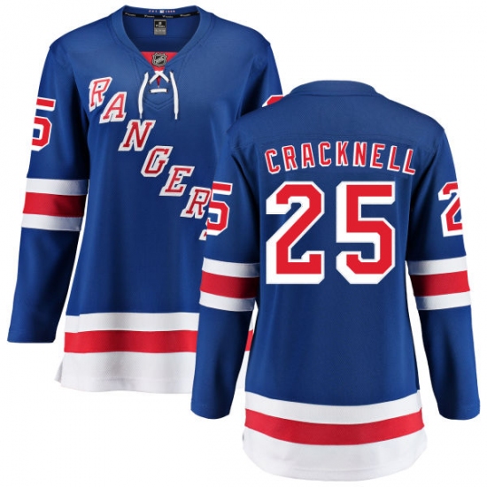 Women's New York Rangers #25 Adam Cracknell Fanatics Branded Royal Blue Home Breakaway NHL Jersey - Ujersey