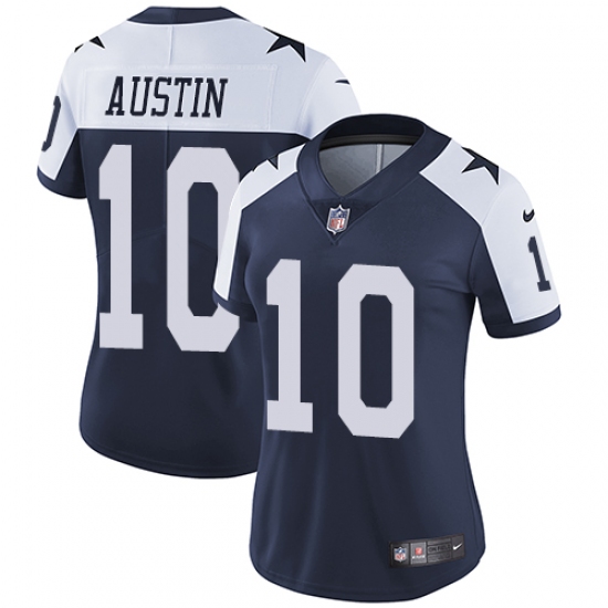 Women's Nike Dallas Cowboys #10 Tavon Austin Navy Blue Throwback Alternate Vapor Untouchable Limited Player NFL Jersey - Ujersey