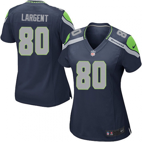 Women's Nike Seattle Seahawks #80 Steve Largent Game Steel Blue Team Color NFL Jersey - Ujersey