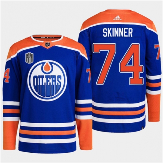 Men's Edmonton Oilers #77 Oscar Klefbom Royal 2024 Stanley Cup Final Stitched Jersey - Ujersey