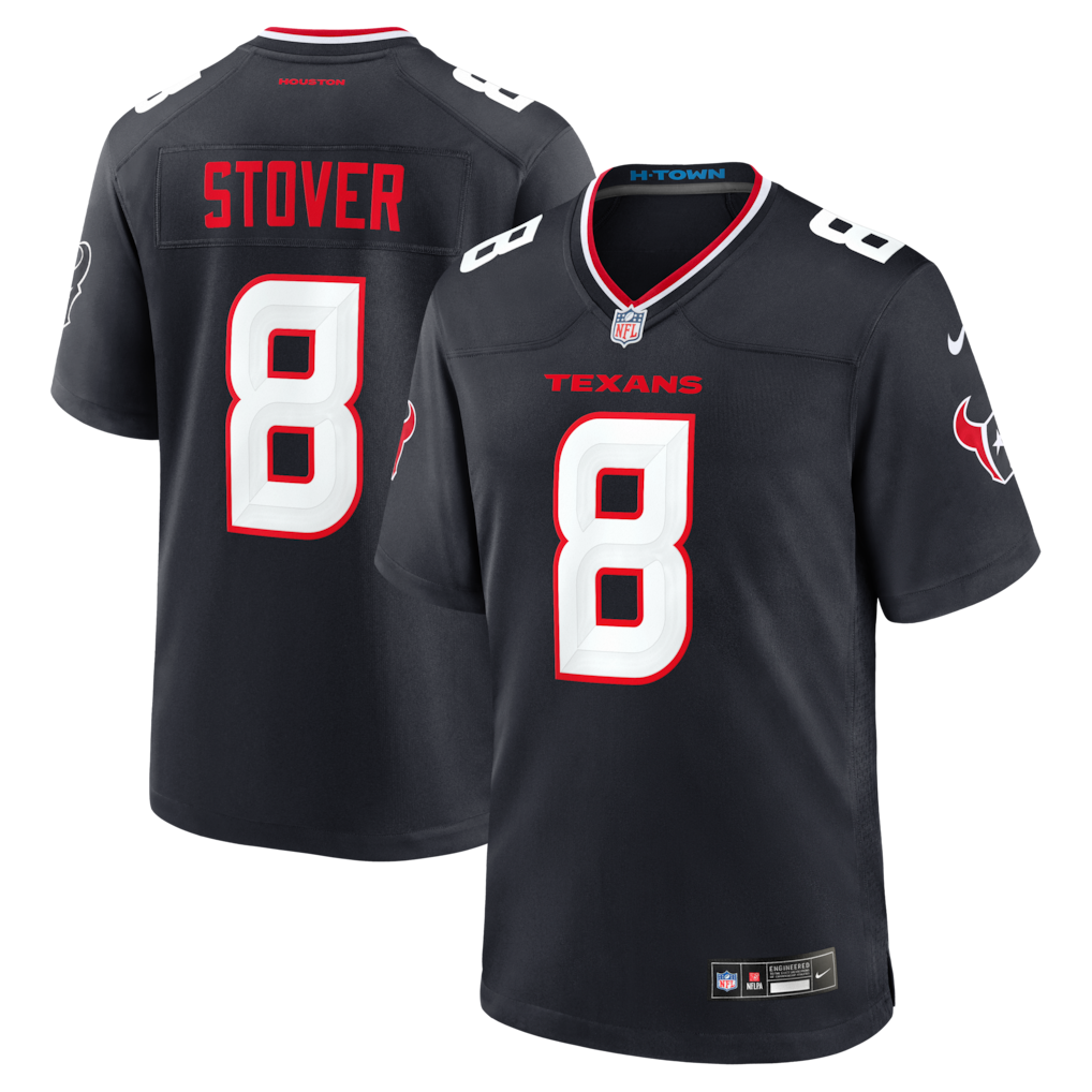 Men's Houston Texans Cade Stover Nike Navy Team Game Jersey - Ujersey Shop