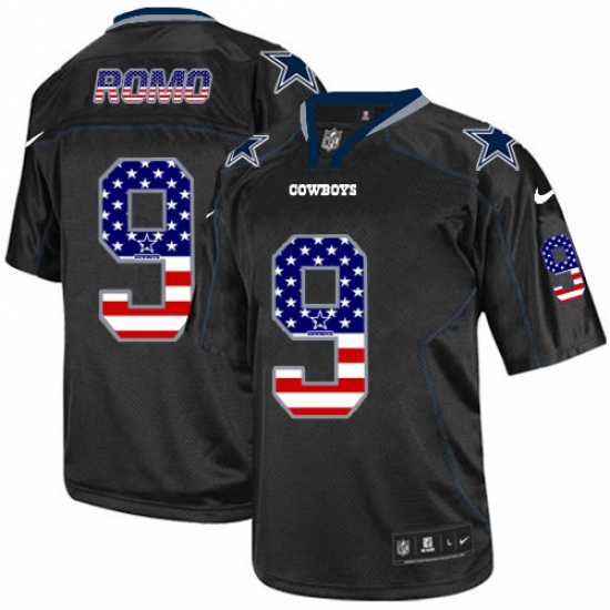Men's Nike Dallas Cowboys #9 Tony Romo Elite Black USA Flag Fashion NFL Jersey - Ujersey
