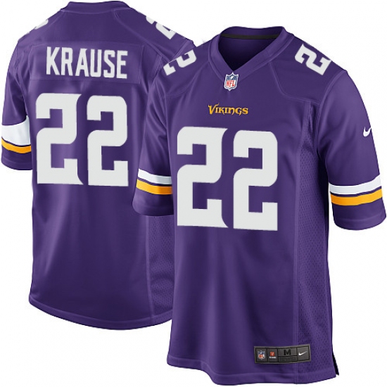Men's Nike Minnesota Vikings #22 Paul Krause Game Purple Team Color NFL Jersey - Ujersey