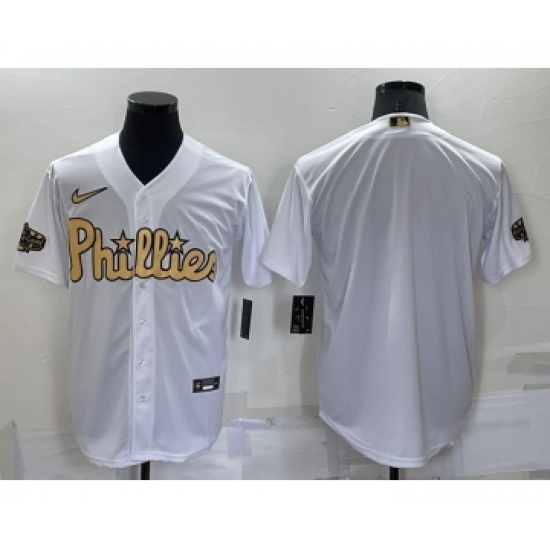 Men's Philadelphia Phillies Blank White 2022 All Star Stitched Cool Base Nike Jersey - Ujersey
