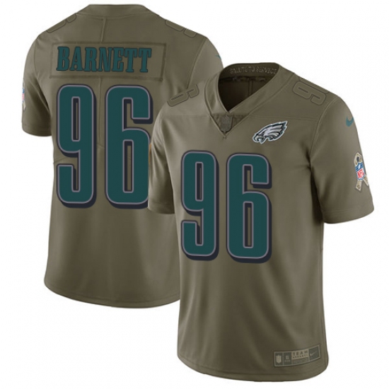 Men's Nike Philadelphia Eagles #96 Derek Barnett Limited Olive 2017 Salute to Service NFL Jersey - Ujersey