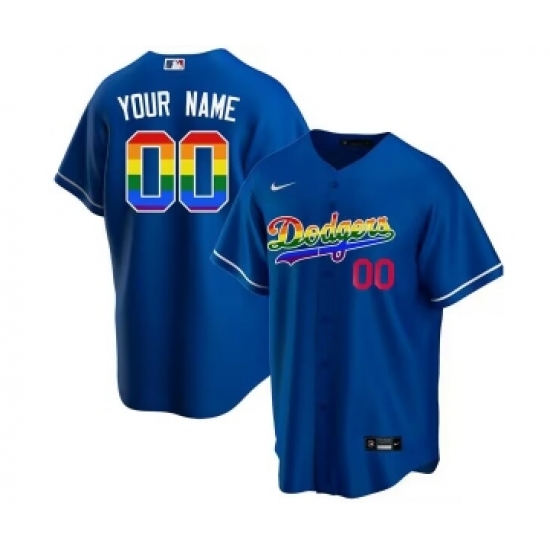 Men's Los Angeles Dodgers Customized Blue Cool Base Stitched Baseball Jersey - Ujersey