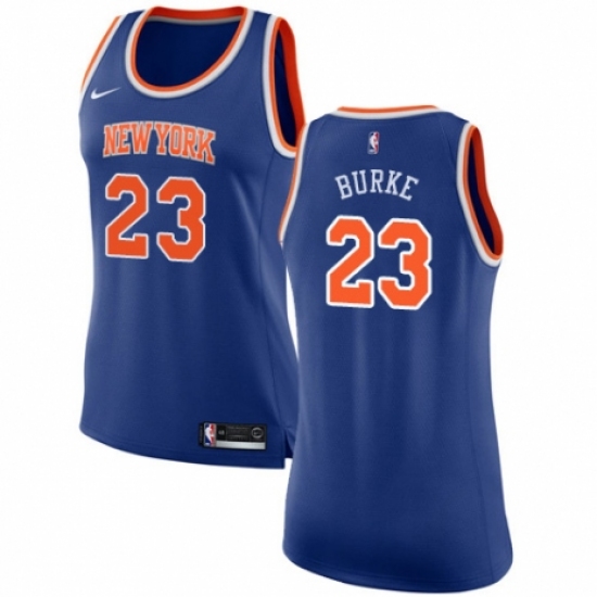 Women's Nike New York Knicks #23 Trey Burke Swingman Royal Blue NBA Jersey - Icon Edition - Ujersey