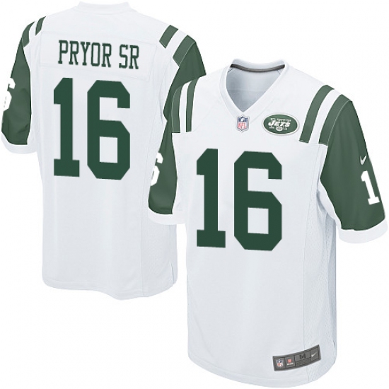 Men's Nike New York Jets #16 Terrelle Pryor Sr. Game White NFL Jersey - Ujersey