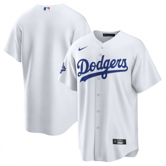 Men's Los Angeles Dodgers Blank White 2025 World Series Champions Home Cool Base Stitched Baseball Jersey - Ujersey