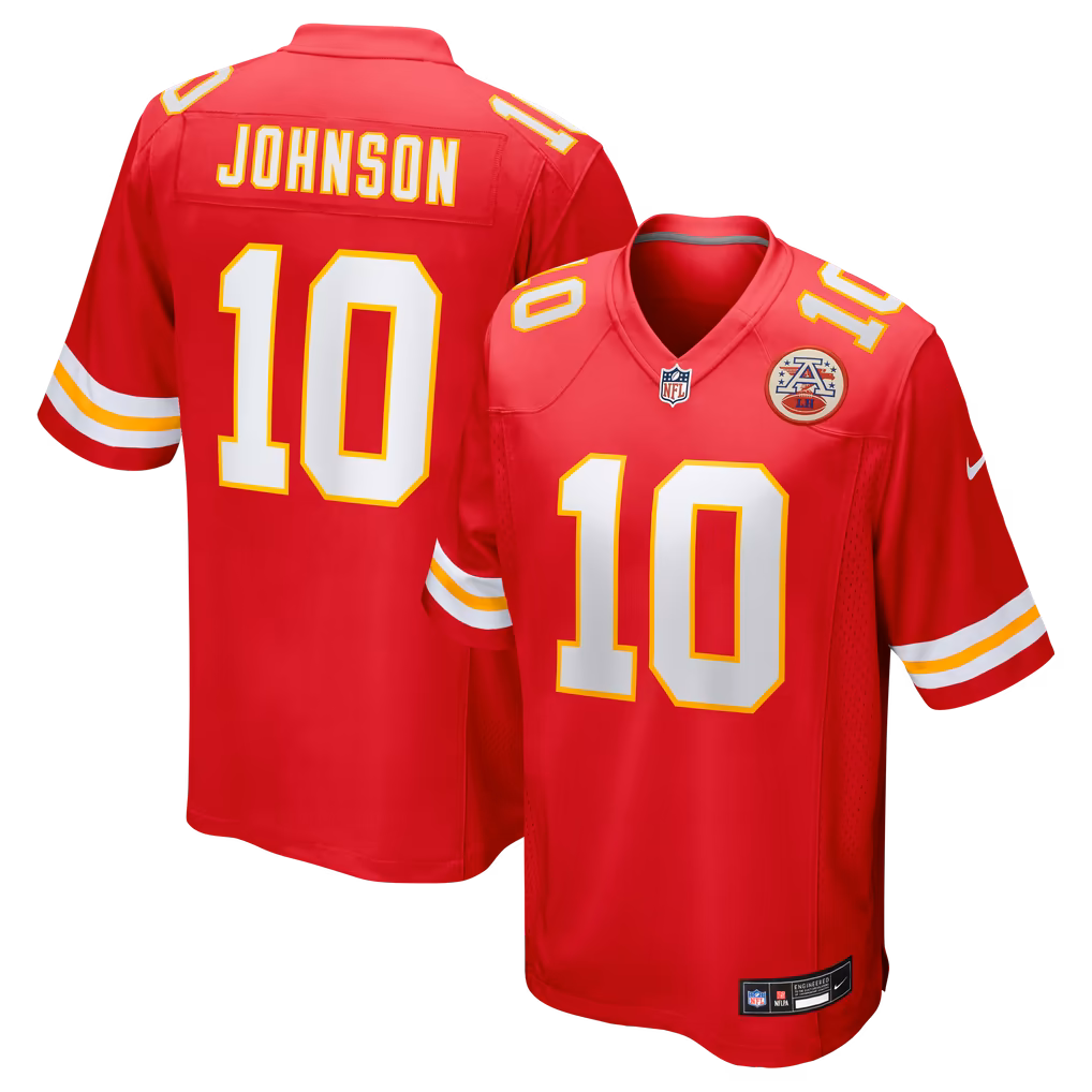 Men's Kansas City Chiefs Emmett Johnson Nike Red Team Game Jersey - U-jersey