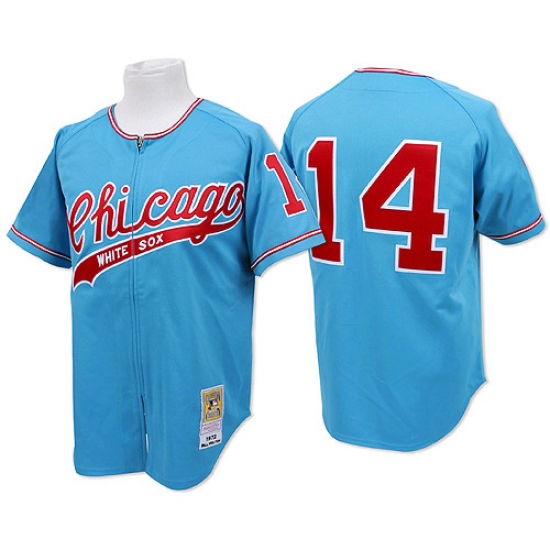 Men's Mitchell and Ness Chicago White Sox #14 Bill Melton Replica Blue Throwback MLB Jersey - Ujersey