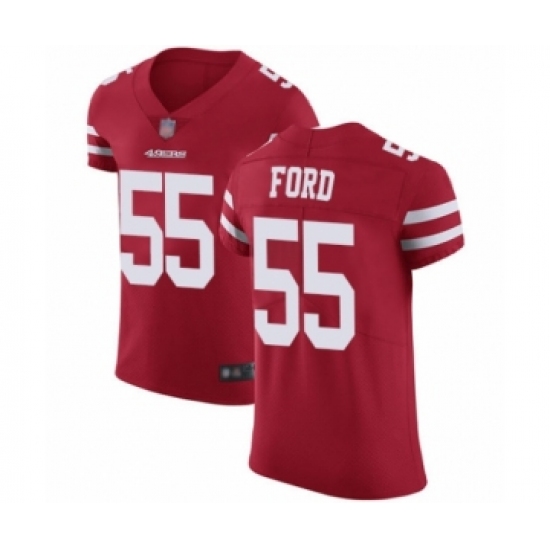Men's San Francisco 49ers #55 Dee Ford Red Team Color Vapor Untouchable Elite Player Football Jersey - Ujersey