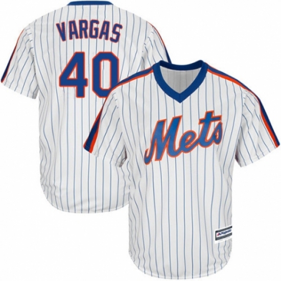 Men's Majestic New York Mets #40 Jason Vargas Replica White Alternate Cool Base MLB Jersey - Ujersey