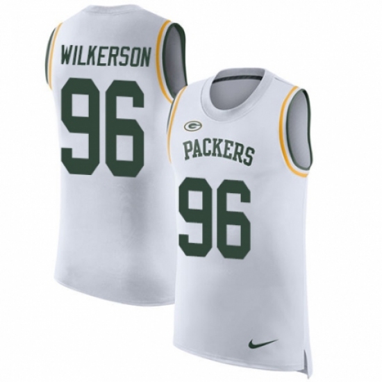 Men's Nike Green Bay Packers #96 Muhammad Wilkerson White Rush Player Name & Number Tank Top NFL Jersey - Ujersey