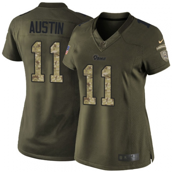 Women's Nike Los Angeles Rams #11 Tavon Austin Elite Green Salute to Service NFL Jersey - Ujersey