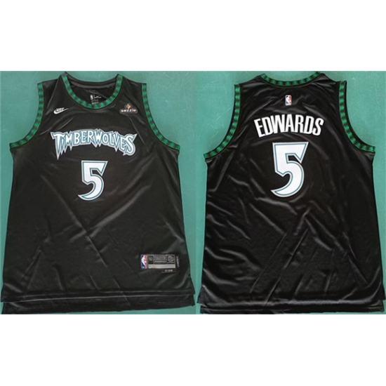 Men's Minnesota Timberwolves #5 Anthony Edwards Anthony Edwards Black 2025 Classic Edition Stitched Jersey - ujerseystore