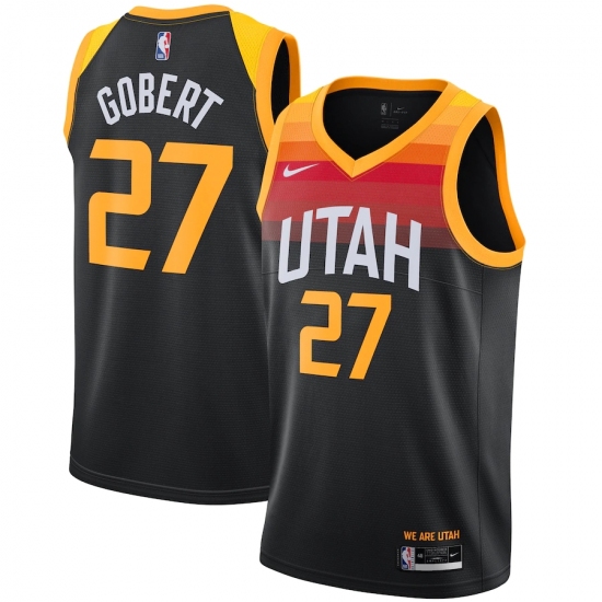 Men's Utah Jazz #27 Rudy Gobert Nike Black 2020-21 Swingman Player Jersey - Ujersey
