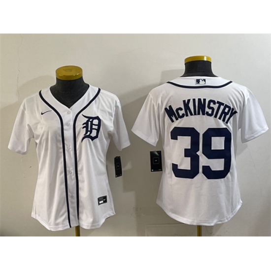 Youth Detroit Tigers #39 Zach McKinstry White Cool Base Stitched Baseball Jersey - Ujersey