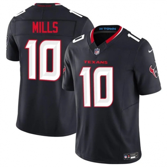 Men's Houston Texans #10 Davis Mills Navy 2025 F.U.S.E. Vapor Limited Football Stitched Jersey - Ujersey