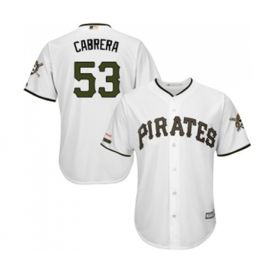Men's Pittsburgh Pirates #53 Melky Cabrera Replica White Alternate Cool Base Baseball Jersey - Ujersey