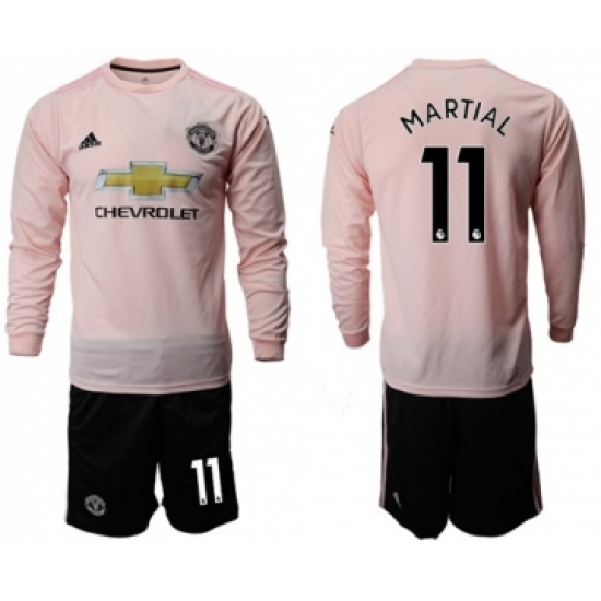 Manchester United #11 Martial Away Long Sleeves Soccer Club Jersey