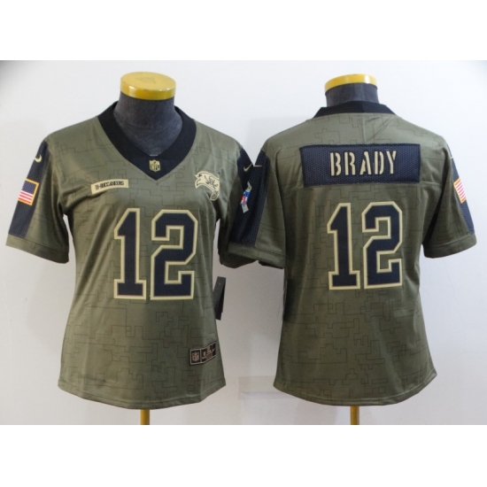 Women's Tampa Bay Buccaneers #12 Tom Brady Nike Olive 2021 Salute To Service Limited Player Jersey - Ujersey