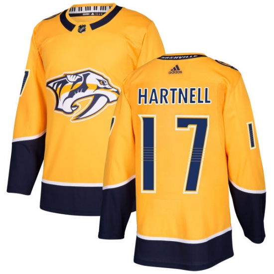 Men's Adidas Nashville Predators #17 Scott Hartnell Premier Gold Home NHL Jersey - Ujersey