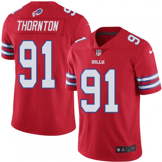 Youth Nike Buffalo Bills #91 Cedric Thornton Limited Red Rush Vapor Untouchable NFL Jersey - Ujersey