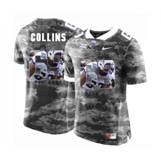 TCU Horned Frogs 69 Aviante Collins Gray With Portrait Print College Football Limited Jersey - Ujersey