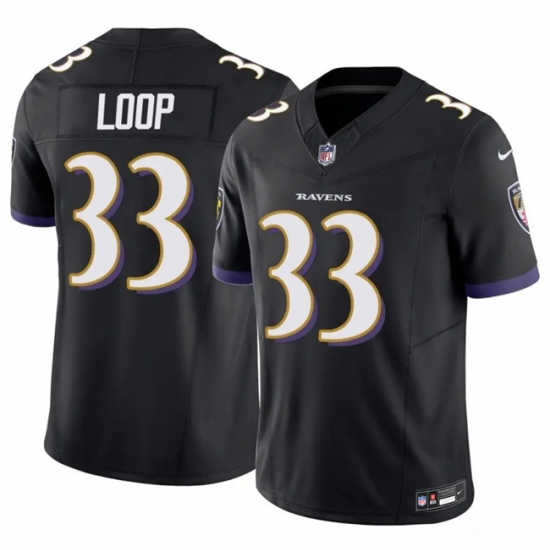 Men's Baltimore Ravens #33 Tyler Loop Black 2025 F.U.S.E. Vapor Limited Football Jersey