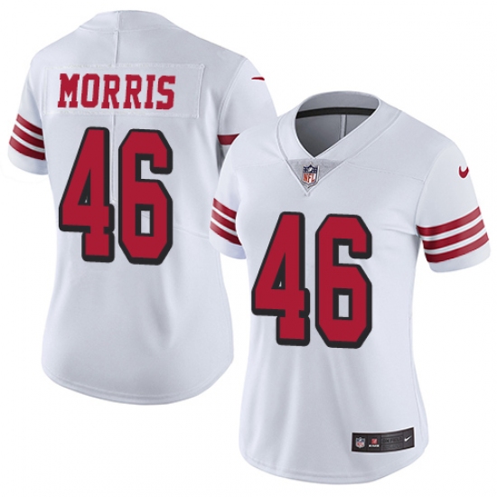 Women Nike San Francisco 49ers #46 Alfred Morris Limited White Rush Vapor Untouchable NFL Jersey - Ujersey