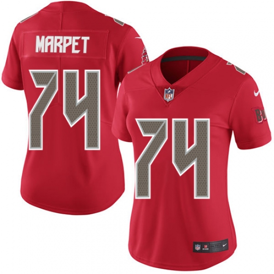 Women's Nike Tampa Bay Buccaneers #74 Ali Marpet Limited Red Rush Vapor Untouchable NFL Jersey - Ujersey