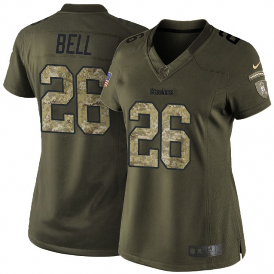 Women's Nike Pittsburgh Steelers #26 Le'Veon Bell Elite Green Salute to Service NFL Jersey - Ujersey