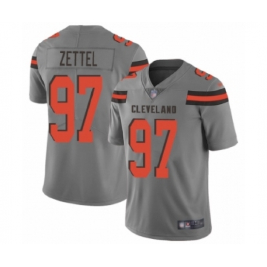 Youth Cleveland Browns #97 Anthony Zettel Limited Gray Inverted Legend Football Jersey - Ujersey