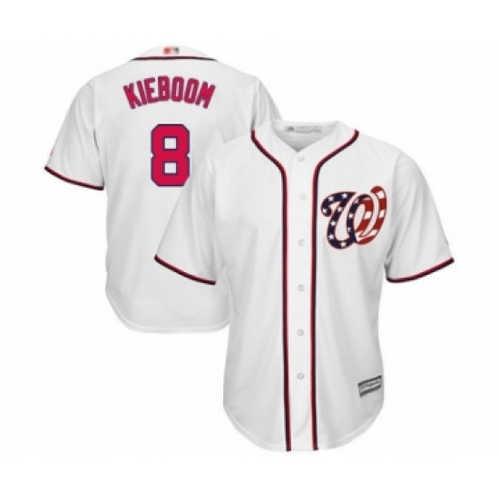 Youth Washington Nationals #8 Carter Kieboom Authentic White Home Cool Base Baseball Player Jersey - Ujersey