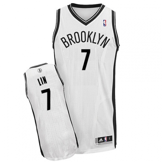 Youth Adidas Brooklyn Nets #7 Jeremy Lin Authentic White Home NBA Jersey - Ujersey