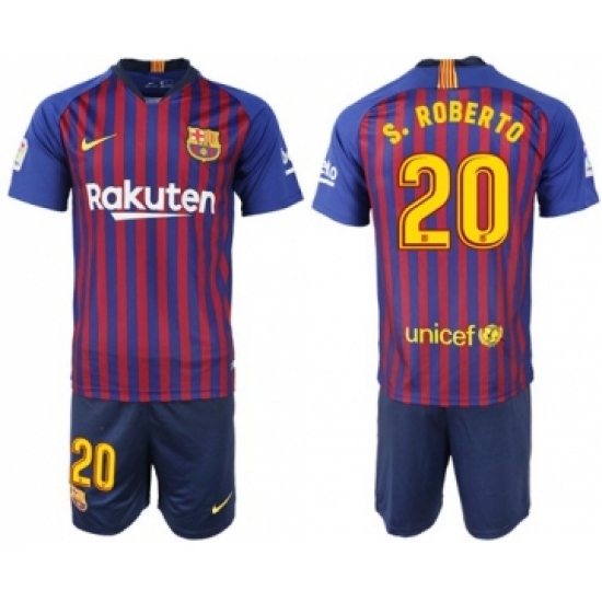Barcelona #20 S.Roberto Home Soccer Club Jersey