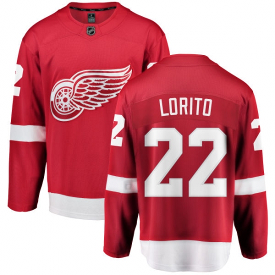 Youth Detroit Red Wings #22 Matthew Lorito Fanatics Branded Red Home Breakaway NHL Jersey - Ujersey