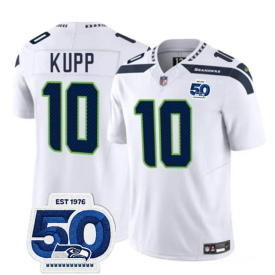 Men's Seattle Seahawks #10 Cooper Kupp White 2025 F.U.S.E. Vapor Untouchable Limited Football Stitched Jersey - Ujersey