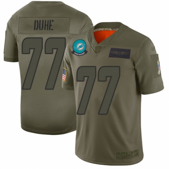 Men's Miami Dolphins #77 Adam Joseph Duhe Limited Camo 2019 Salute to Service Football Jersey