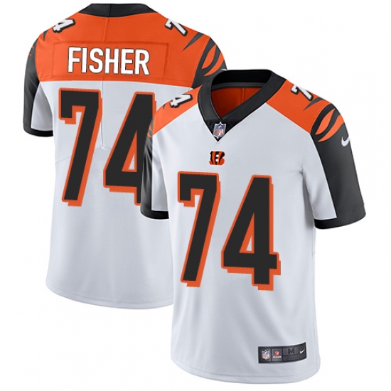 Men's Nike Cincinnati Bengals #74 Jake Fisher Vapor Untouchable Limited White NFL Jersey - Ujersey