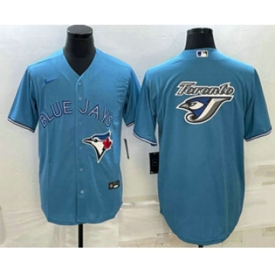 Men's Toronto Blue Jays Big Logo Light Blue Stitched MLB Cool Base Nike Jersey - Ujersey