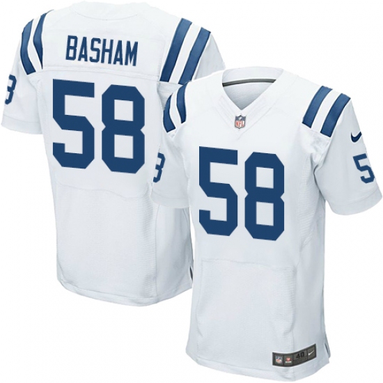 Men's Nike Indianapolis Colts #58 Tarell Basham Elite White NFL Jersey - Ujersey