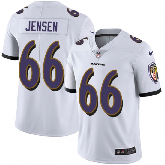 Men's Nike Baltimore Ravens #66 Ryan Jensen White Vapor Untouchable Limited Player NFL Jersey - Ujersey