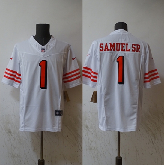 Men's San Francisco 49ers #1 Deebo Samuel White Vapor Untouchable Limited Football Stitched Jersey - Ujersey