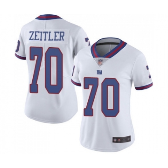 Women's New York Giants #70 Kevin Zeitler Limited White Rush Vapor Untouchable Football Jersey - Ujersey